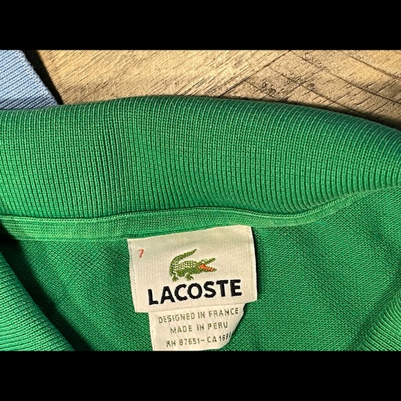 2 XL Lacoste Polos (light blue/green) - Picture 2 of 3
